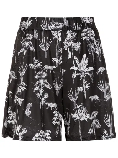Lygia & Nanny Iara Botanical-print Shorts In Black