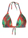 Lygia & Nanny Iasmin Floral-print Bikini Top In Red