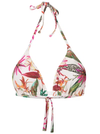 Lygia & Nanny Iasmin Floral-print Bikini Top In White