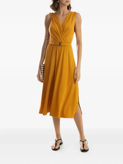 Lygia & Nanny Ibis Belted Midi Dress In Yellow