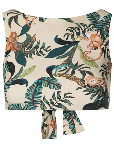Lygia & Nanny Iola Graphic-print Bikini Top In Neutrals