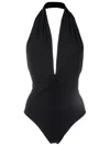 Lygia & Nanny Isatou Fluity Halterneck Swimsuit In Black