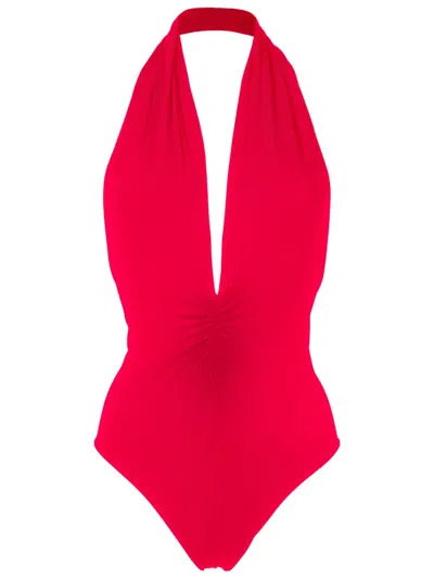 Lygia & Nanny Isatou Fluity Halterneck Swimsuit In Red