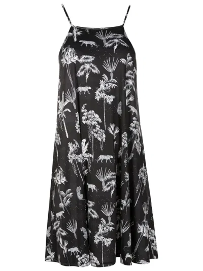Lygia & Nanny Isis Botanical-print Minidress In Black