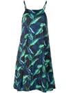 Lygia & Nanny Isis Leaf-print Minidress In Blue