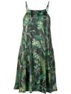 Lygia & Nanny Isis Leaf-print Minidress In Green