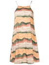 Lygia & Nanny Isis Square-neck Mini Dress In Brown