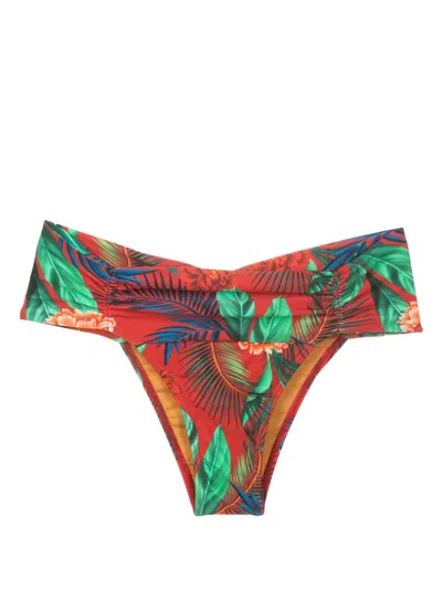 Lygia & Nanny Jasper Floral-print Bikini Bottoms In Red