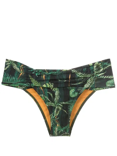 Lygia & Nanny Jasper Leaf-print Bikini Bottoms In Green