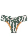 Lygia & Nanny Jasper Shirred-waist Bikini Bottom In Green