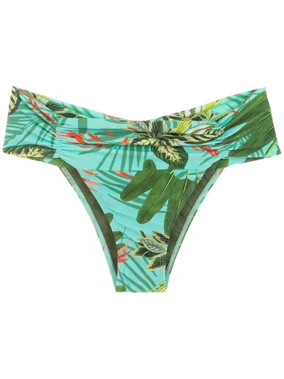 Lygia & Nanny Jasper Tropical Print Bikini Bottoms In Green