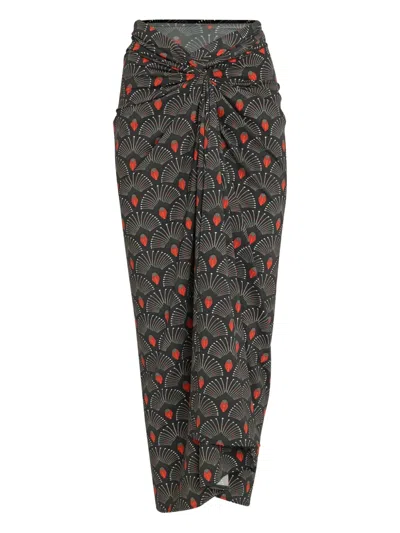 Lygia & Nanny Knotted Floral-print Skirt In Multi