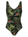 Lygia & Nanny Laila Leaf-print Swimsuit In Green