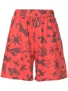 Lygia & Nanny Lara Estampado Graphic-print Shorts In Brown