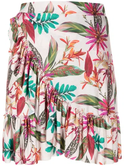 Lygia & Nanny Laurita Botanical-print Wrap Skirt In Multicolour