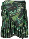 Lygia & Nanny Laurita Leaf-print Miniskirt In Green