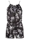 Lygia & Nanny Laya Botanical-print Playsuit In Black