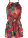 Lygia & Nanny Laya Botanical-print Playsuit In Red