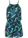 Lygia & Nanny Laya Leaf-print Playsuit In Blue