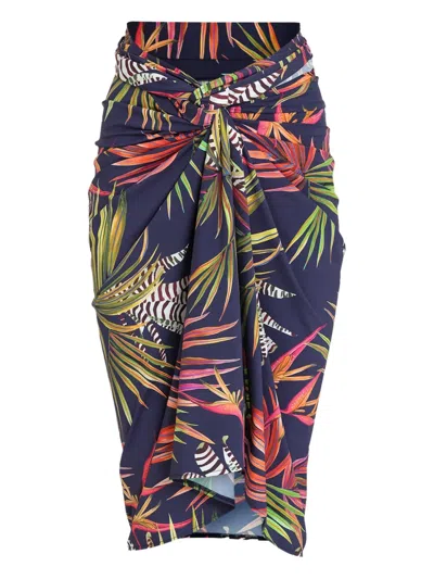 Lygia & Nanny Leaf-print Beach Cover-up In Blue