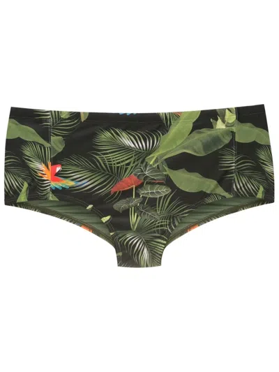 Lygia & Nanny Leaf-print Swimming Trunks In Black