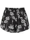 Lygia & Nanny Lee Botanical-print Mini Shorts In Black