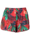 Lygia & Nanny Lee Botanical-print Mini Shorts In Red