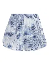 Lygia & Nanny Lee Floral-print Elastic-waist Shorts In Blue