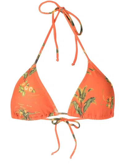 Lygia & Nanny Lido Triangle-cup Bikini Top In Orange