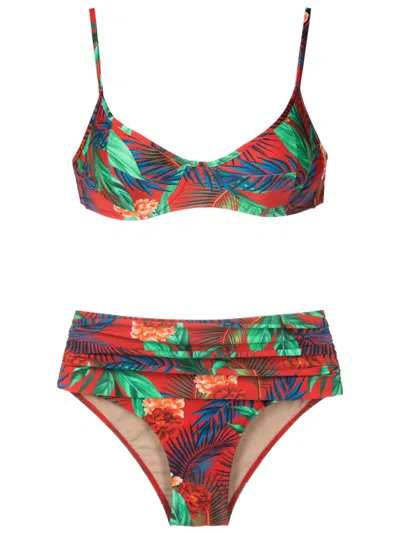 Lygia & Nanny Liliane Floral-print Bikini In Red