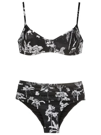 Lygia & Nanny Liliane Graphic-print Bikini In Black