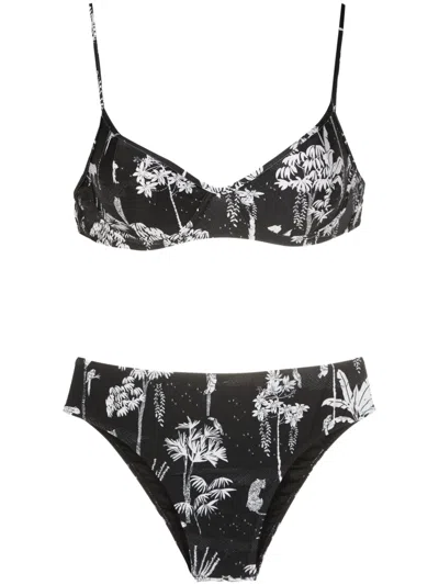 Lygia & Nanny Lilica Graphic-print Bikini In Black