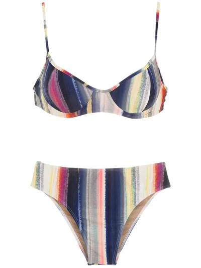 Lygia & Nanny Lilica Stripe-print Bikini Set In Multicolour