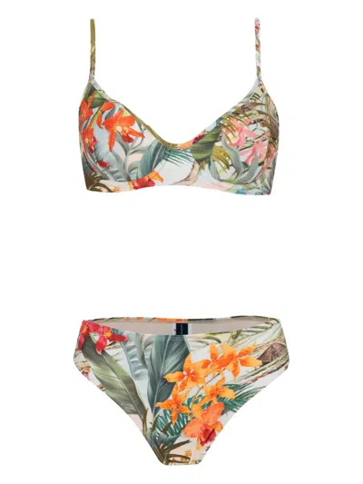 Lygia & Nanny Lilica Tropical-print Bikini In Green