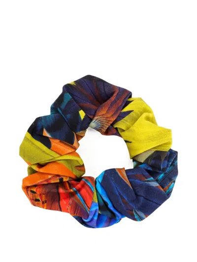 Lygia & Nanny Lola Floral-print Hair Scrunchie In Blue
