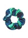 Lygia & Nanny Lola Leaf-print Hair Scrunchie In Blue