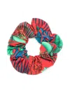 Lygia & Nanny Lola Leaf-print Hair Scrunchie In Red