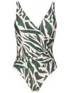 Lygia & Nanny Maisa Abstract-print Draped One-piece In Green