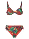 Lygia & Nanny Marcela Floral-print Bikini In Red