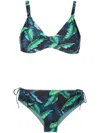 Lygia & Nanny Marcela Leaf-print Bikini In Blue