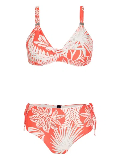 Lygia & Nanny Marcela Tropical-print Tie-side Bikini In Pink