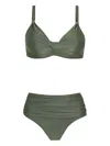 Lygia & Nanny Marianne Twist-front Bikini In Green
