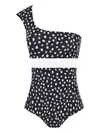 Lygia & Nanny Marjory Asymmetrical Polka-dot Bikini Set
