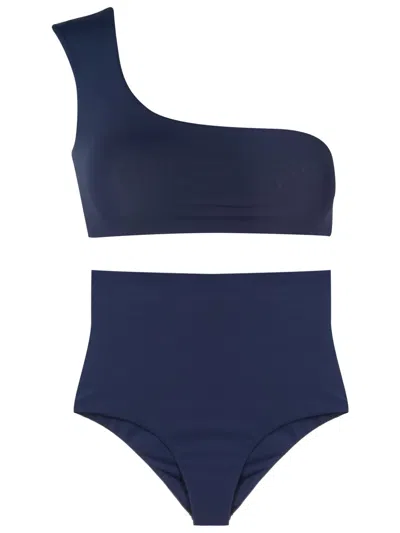 Lygia & Nanny Marjory Fluity One-shoulder Bikini In Blue