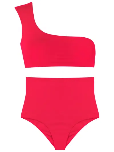 Lygia & Nanny Marjory Fluity One-shoulder Bikini In Red