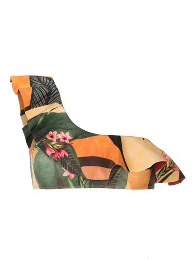 Lygia & Nanny Martina Ruffled Bikini Top In Multicolour