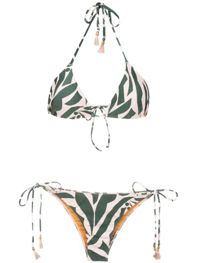 Lygia & Nanny Maya Abstract-print Bikini In Green
