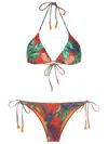 Lygia & Nanny Maya Botanical-print Triangle Bikini In Red