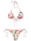 Lygia & Nanny Maya Botanical-print Triangle Bikini In White