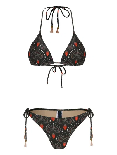 Lygia & Nanny Maya Tassel-trimmed Bikini In Gray